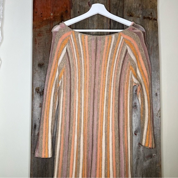 Moth Anthropologie Nora Swing Striped Midi Sweater Dress Wool Alpaca Blush Small - Picture 7 of 14